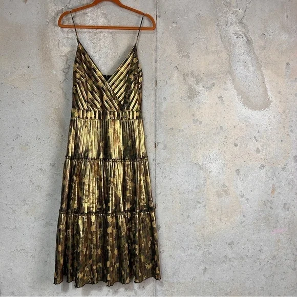 Nicole Miller | Dresses | Nicole Miller Metallic Gold Back Spaghetti Strap Tiered A Line Midi Dress 8 Med | Poshmark Nicole Miller | Dresses | Nicole Miller Metallic Gold Back Spaghetti Strap Tiered A Line Midi Dress 8 Med | Poshmark